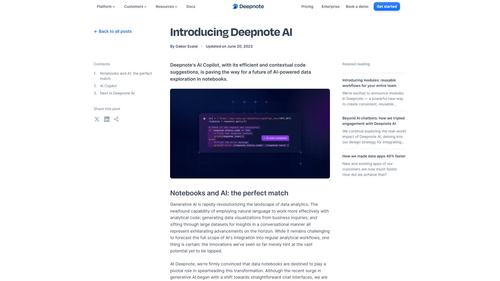 Deepnote нейросеть Главная страница