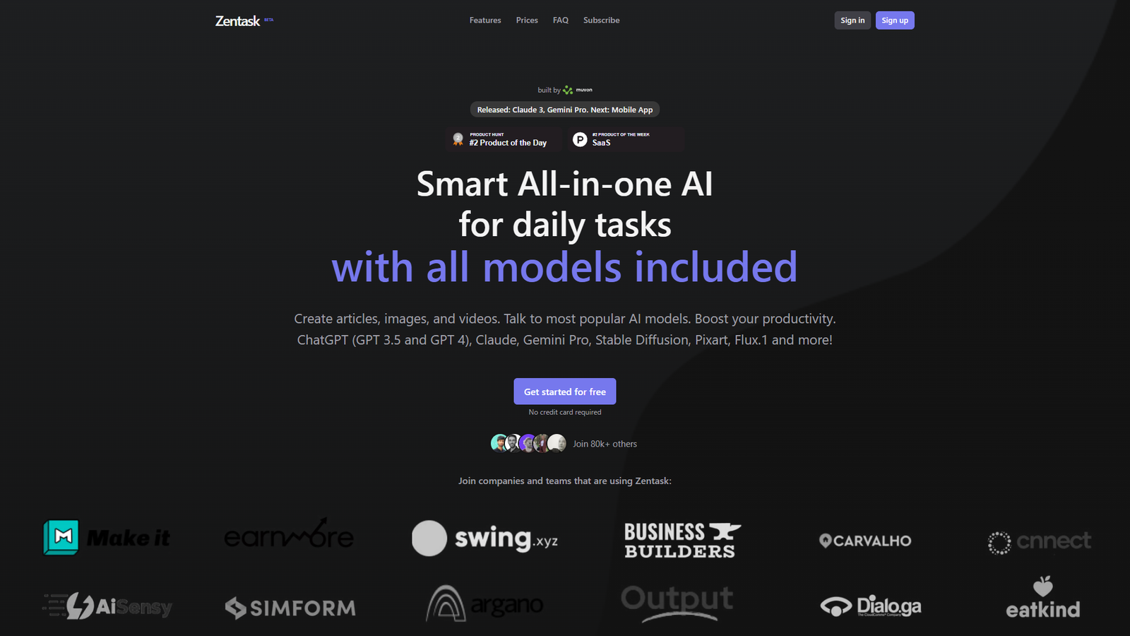 Zentask — интерфейс нейросети Zentask — интерфейс нейросети