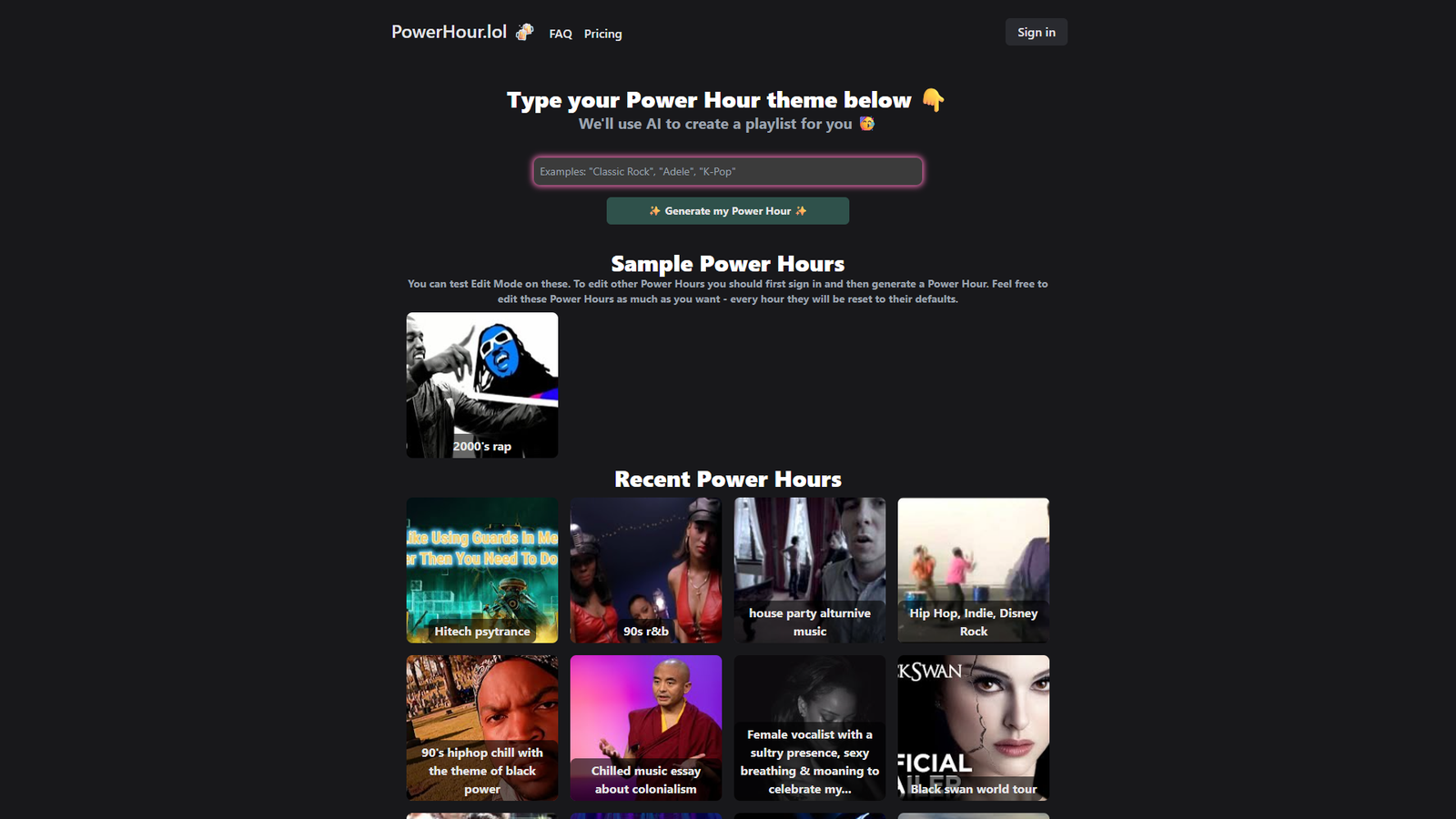 PowerHour.lol — интерфейс нейросети PowerHour.lol — интерфейс нейросети