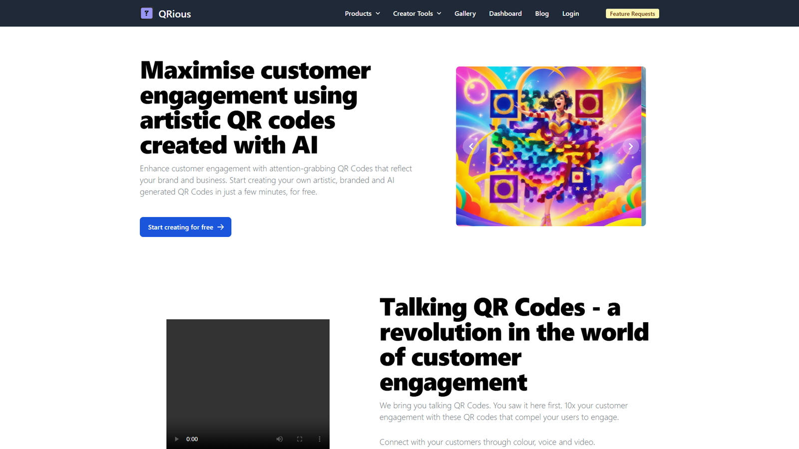 QRious — Artistic AI QR Codes — интерфейс нейросети QRious — Artistic AI QR Codes — интерфейс нейросети