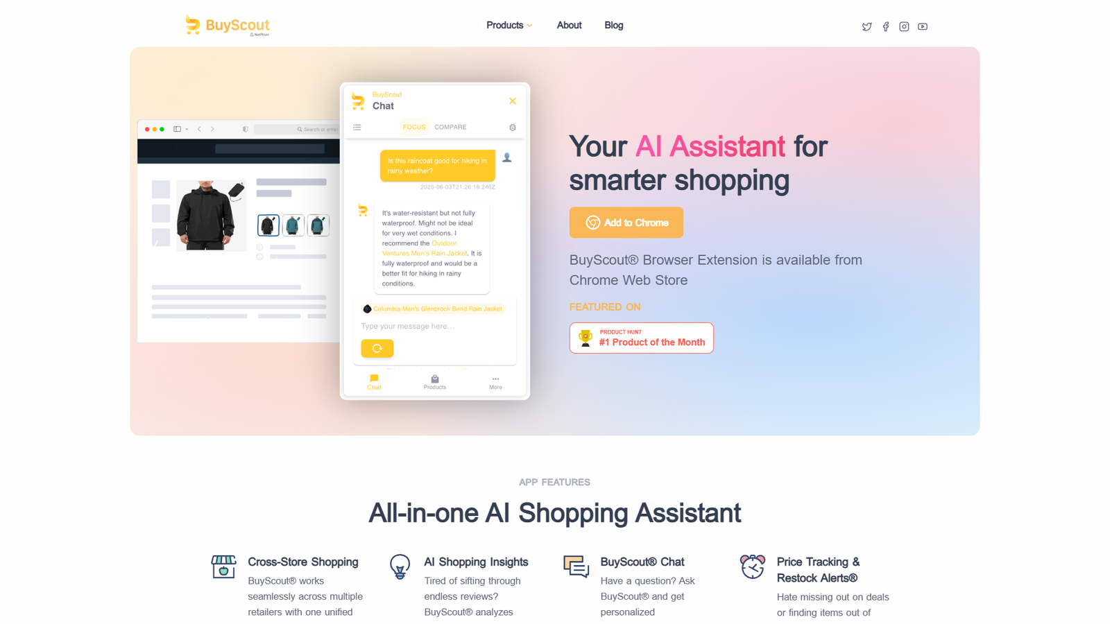BuyScout Shopping Assistant — интерфейс нейросети BuyScout Shopping Assistant — интерфейс нейросети