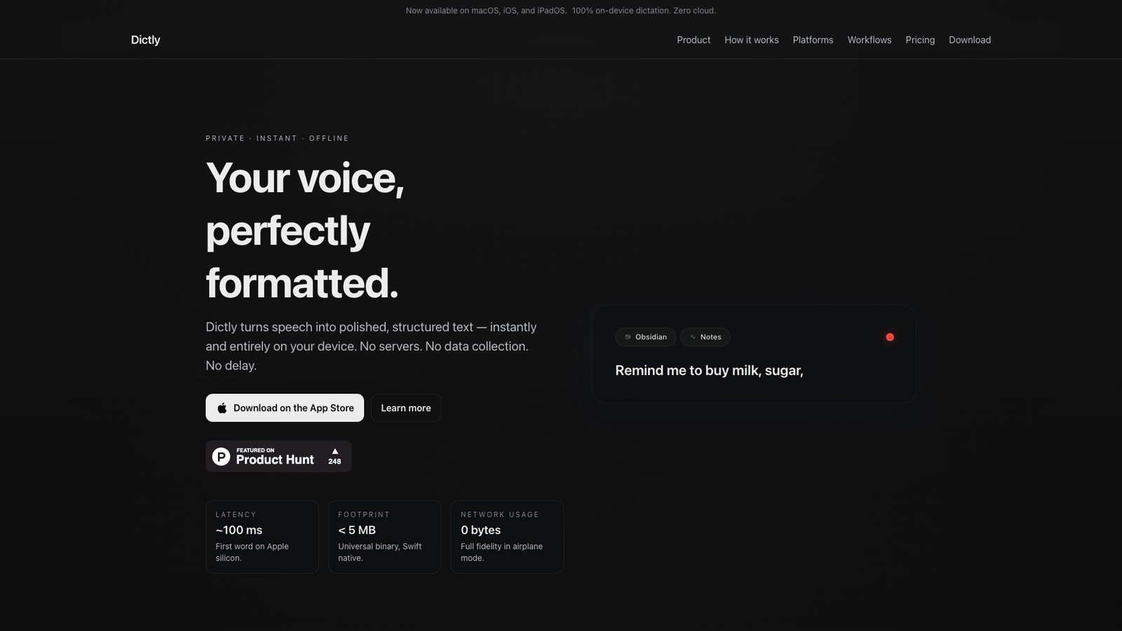 Dictly — интерфейс нейросети