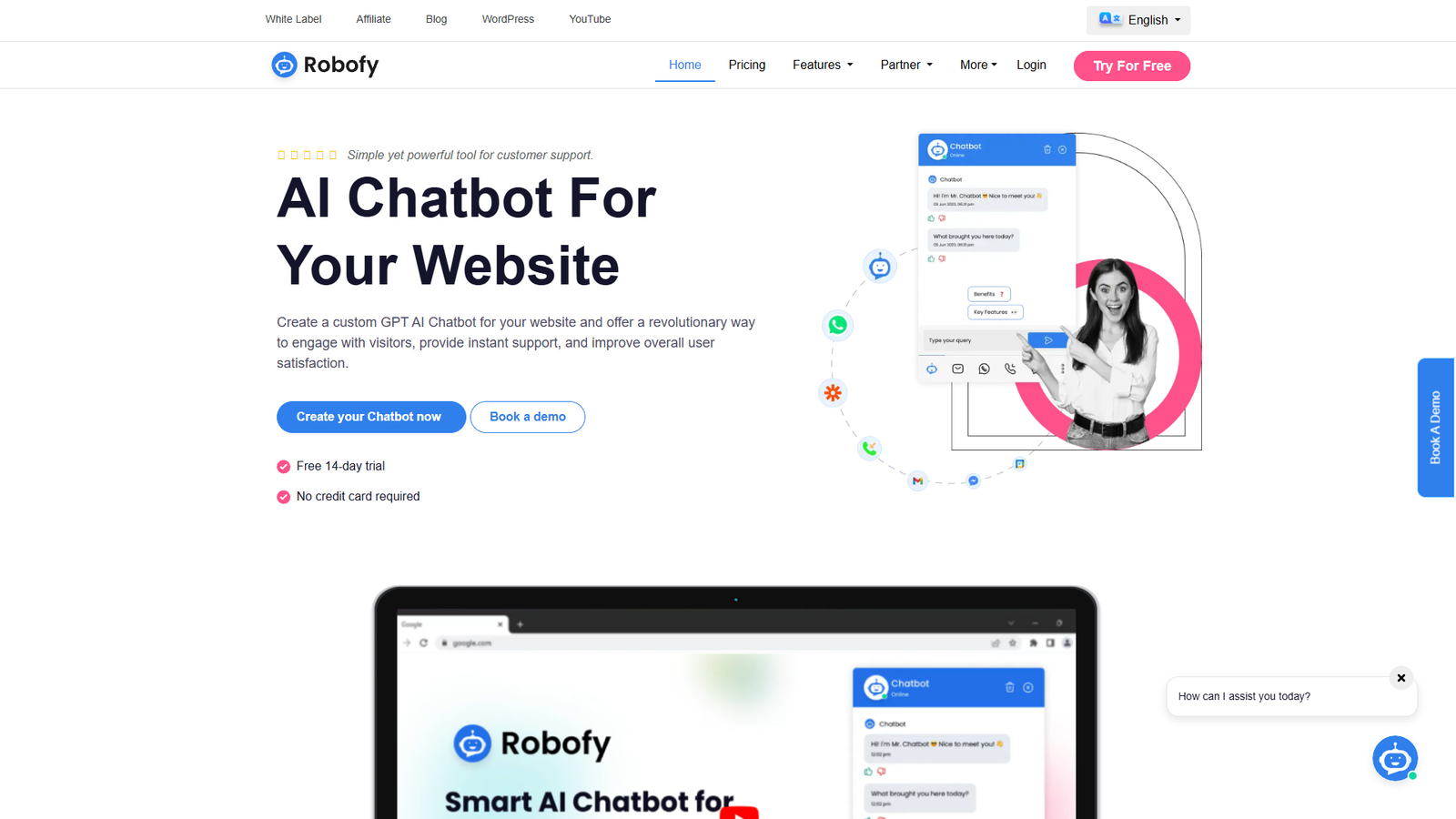 Robofy — AI-чатбот для сайта — интерфейс нейросети Robofy — AI-чатбот для сайта — интерфейс нейросети