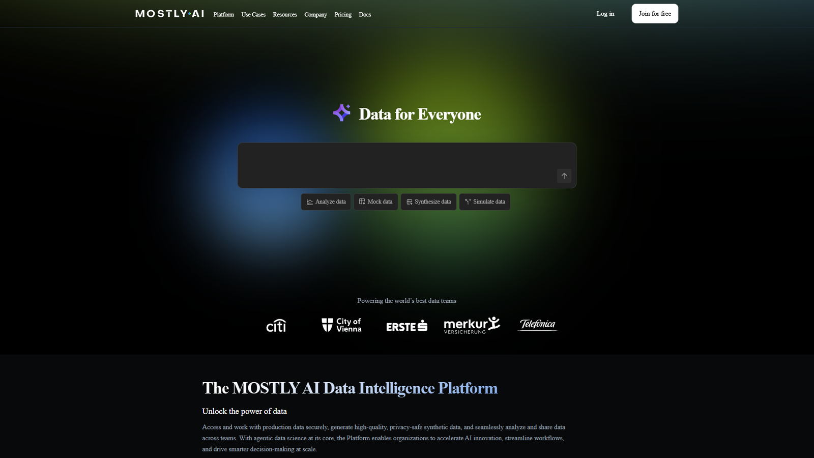 MOSTLY AI — интерфейс нейросети MOSTLY AI — интерфейс нейросети