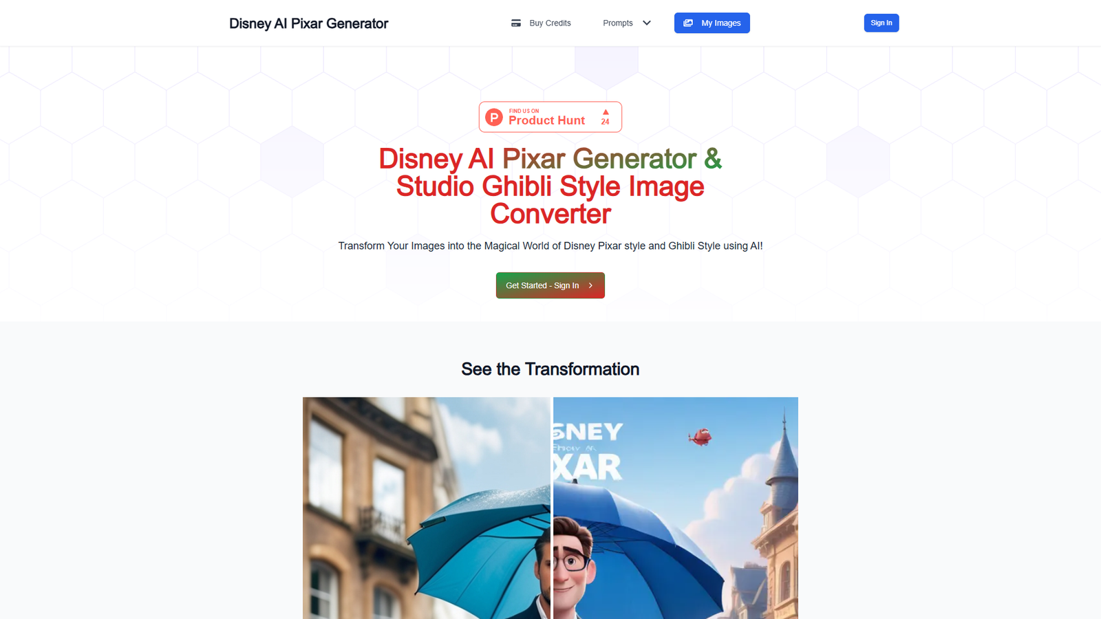 Disney Pixar AI Generator & Ghibli Style Converter — интерфейс нейросети Disney Pixar AI Generator & Ghibli Style Converter — интерфейс нейросети