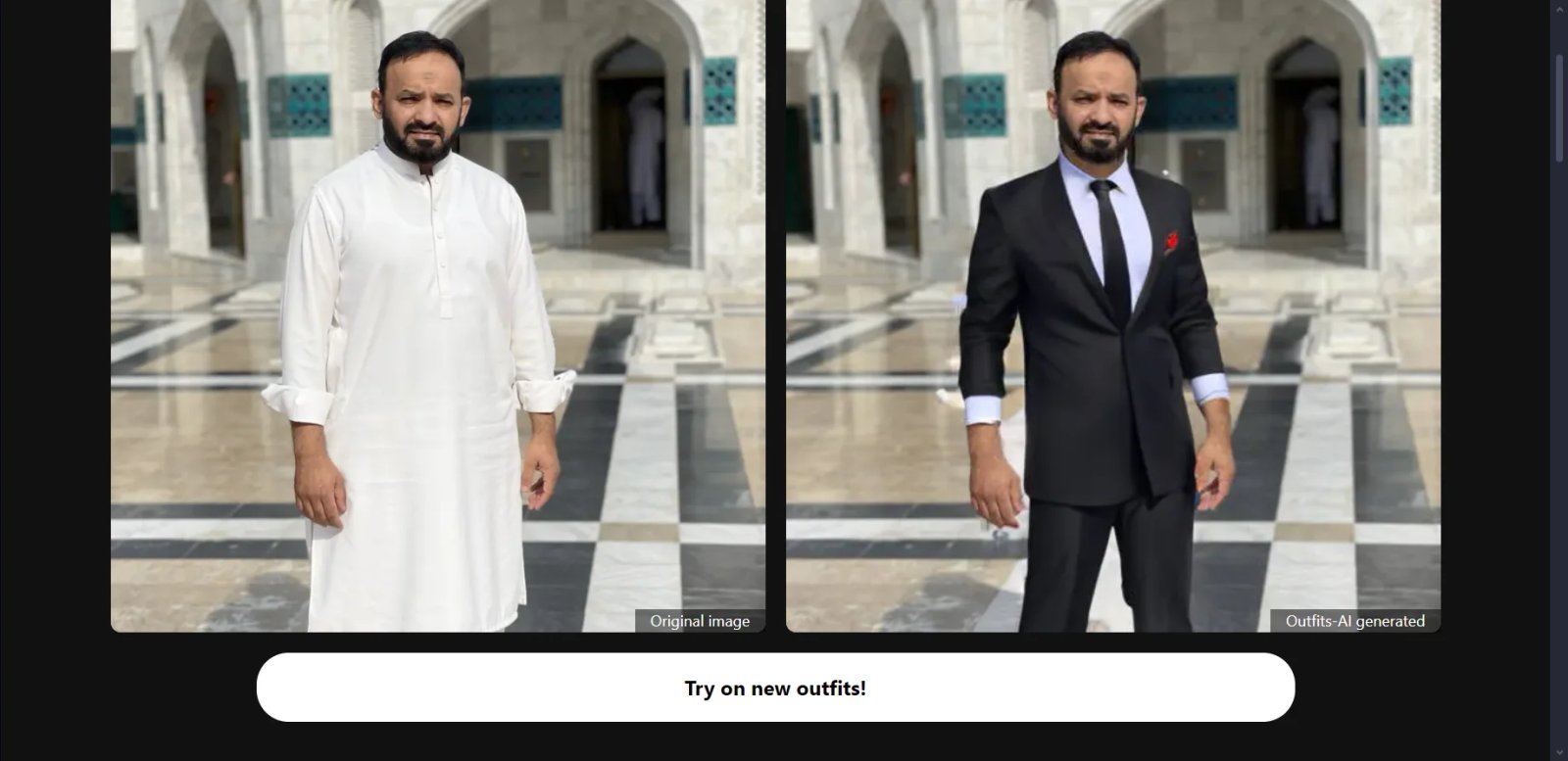 Outfits AI Пример использования