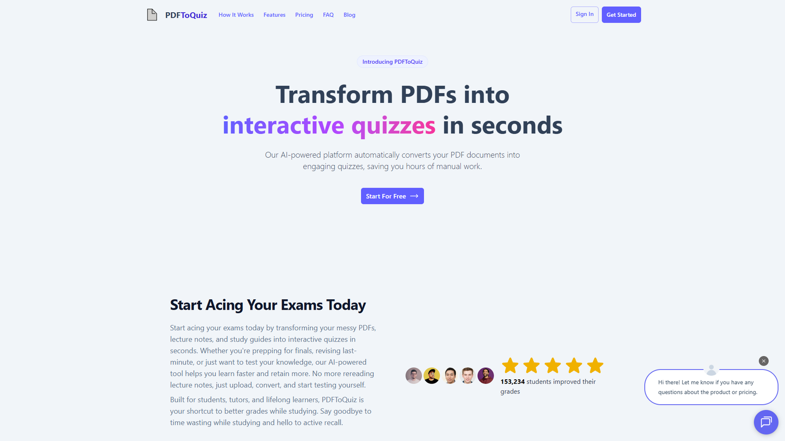 PDFToQuiz — интерфейс нейросети PDFToQuiz — интерфейс нейросети