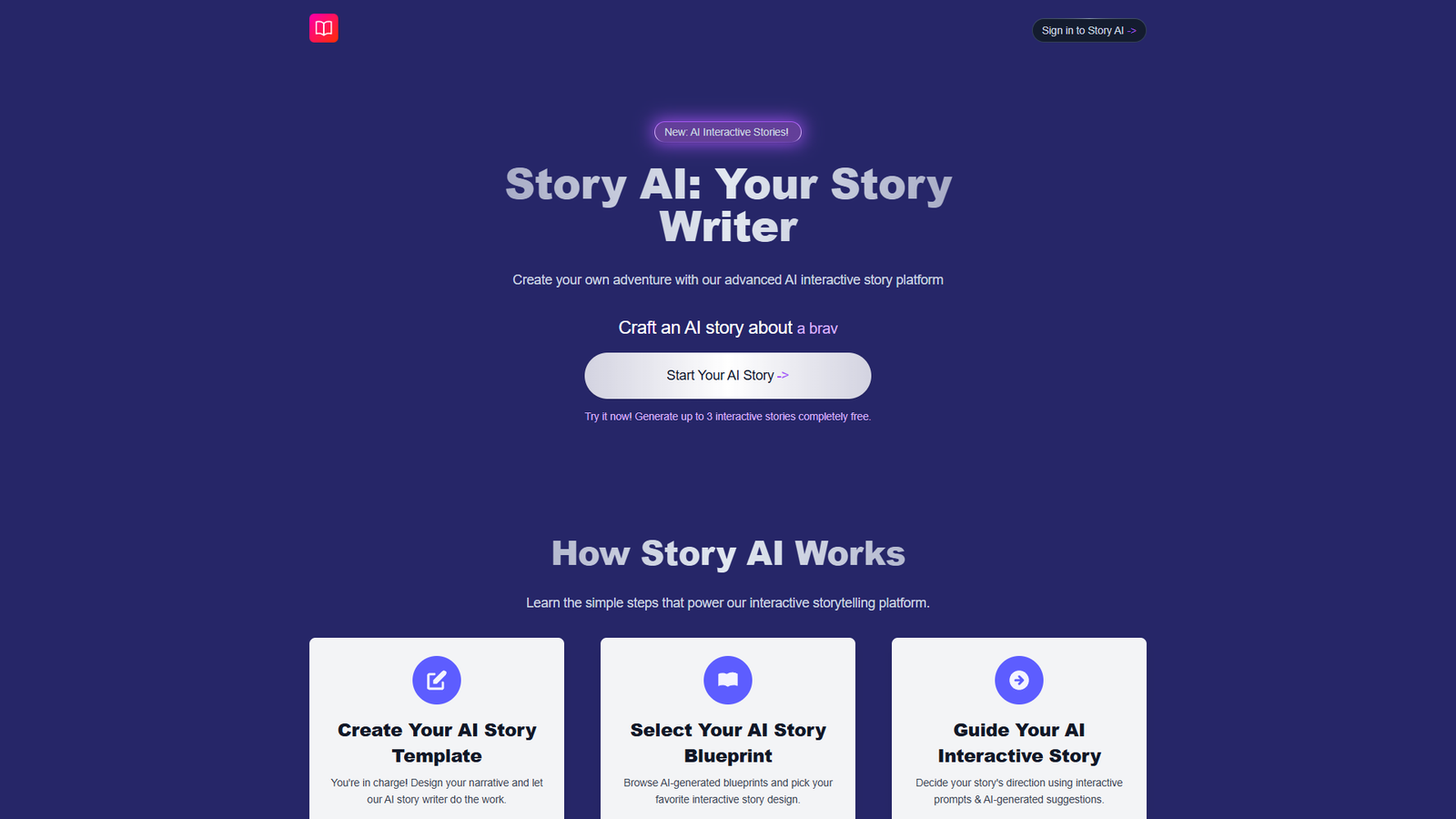 Story AI — интерфейс нейросети Story AI — интерфейс нейросети