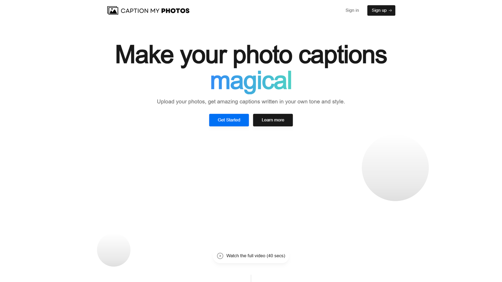Caption My Photos — интерфейс нейросети Caption My Photos — интерфейс нейросети