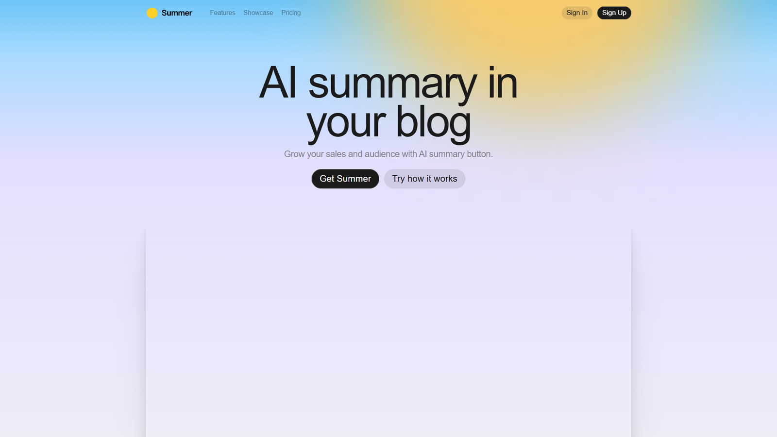 Summer AI — интерфейс нейросети Summer AI — интерфейс нейросети