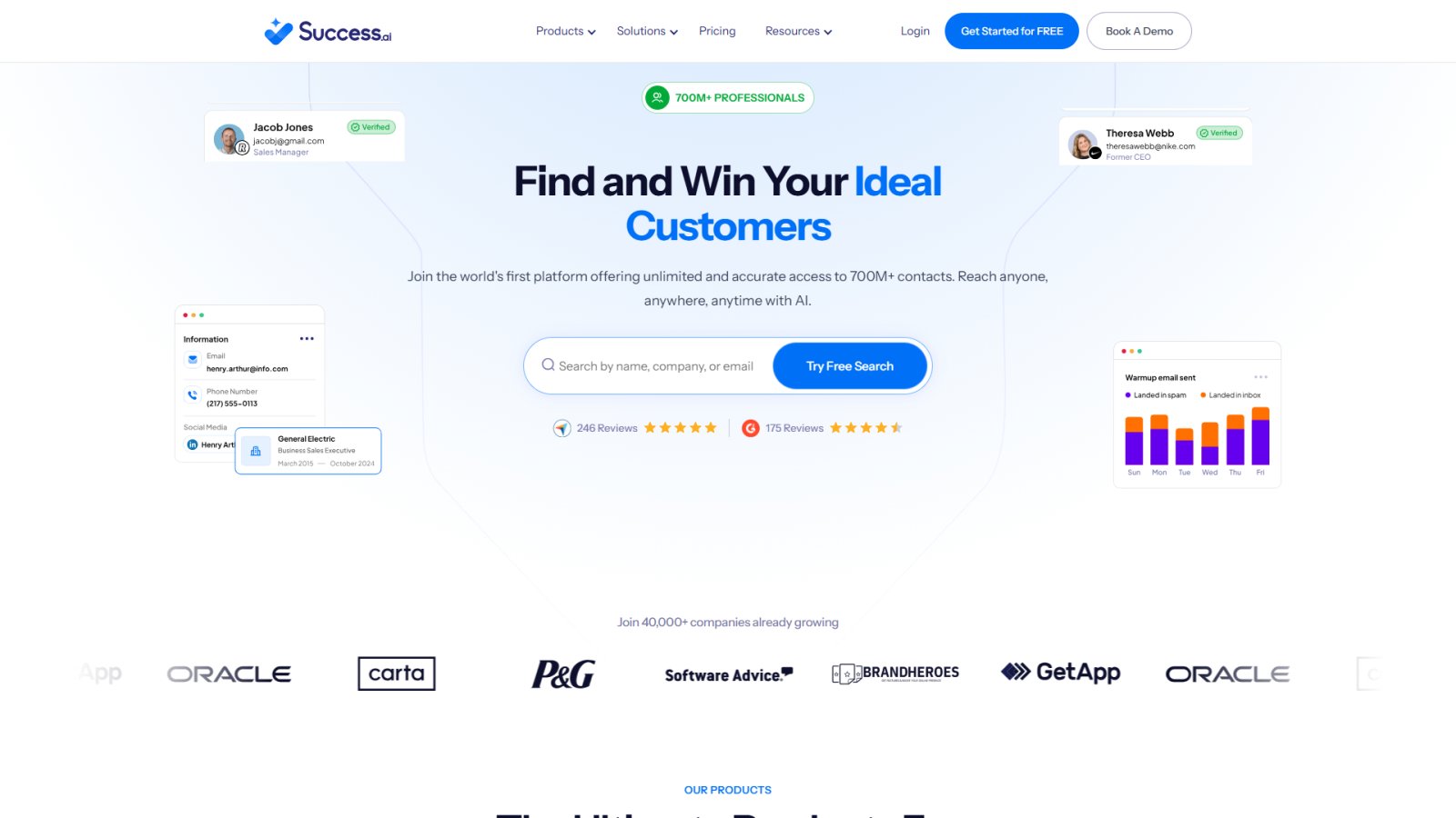 Success.ai нейросеть Главная страница