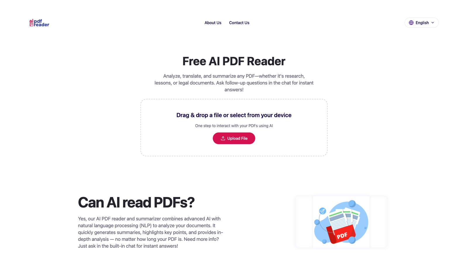 Free AI PDF Reader — интерфейс нейросети Free AI PDF Reader — интерфейс нейросети