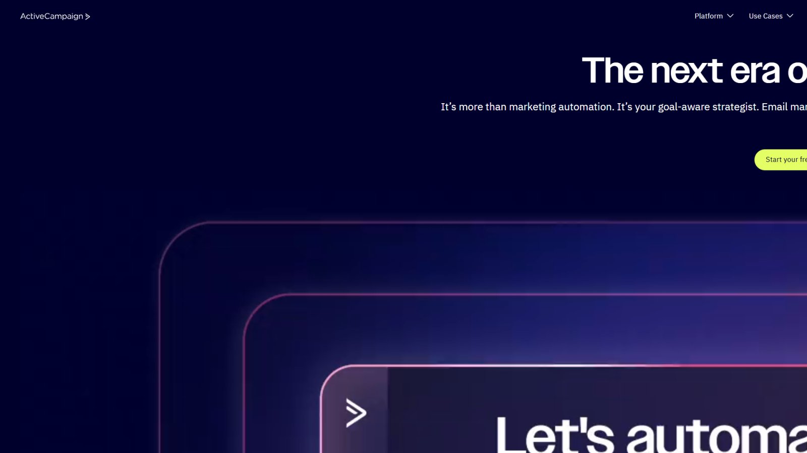 ActiveCampaign AI нейросеть Главная страница