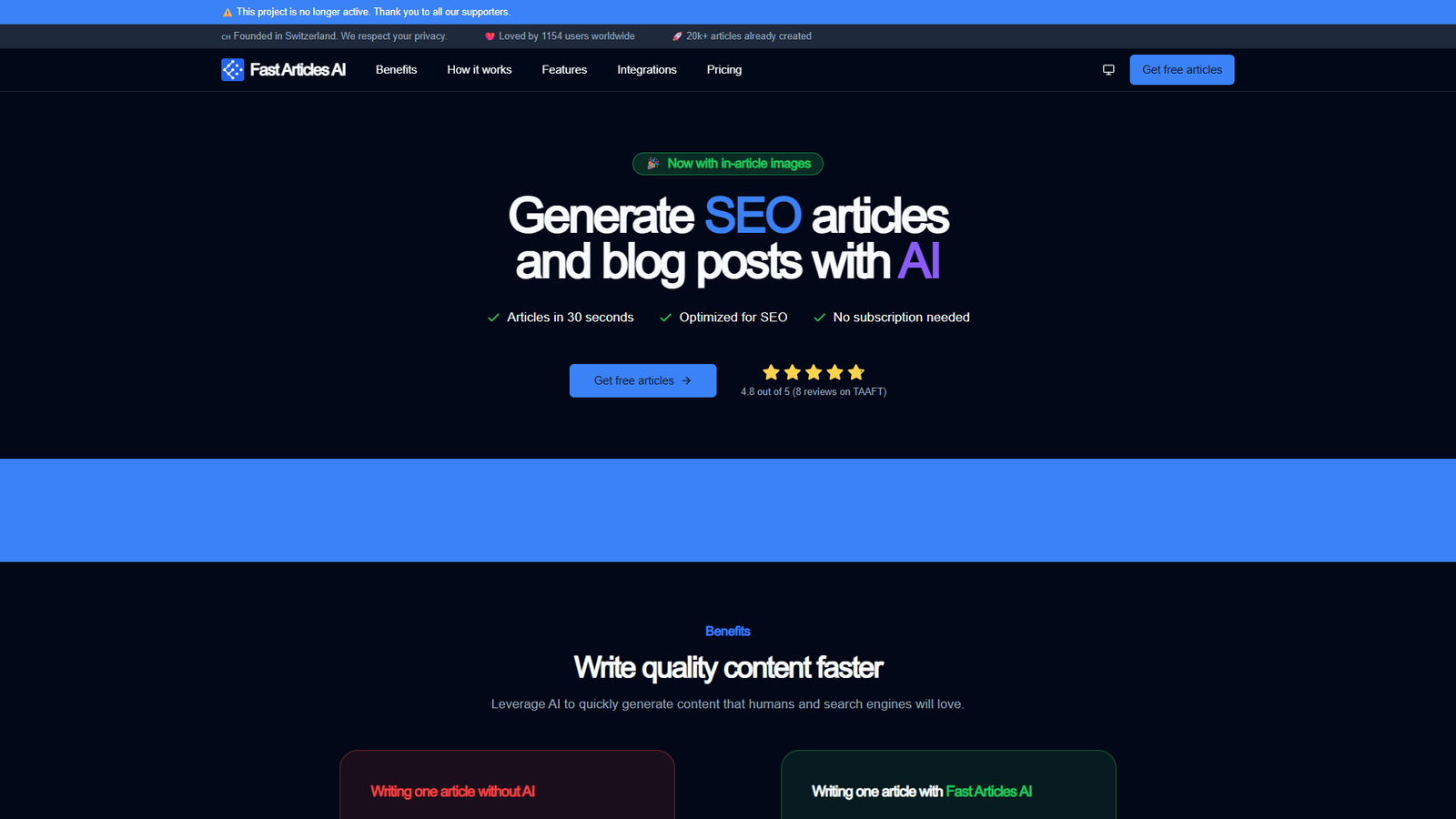 Fast Articles AI — интерфейс нейросети Fast Articles AI — интерфейс нейросети