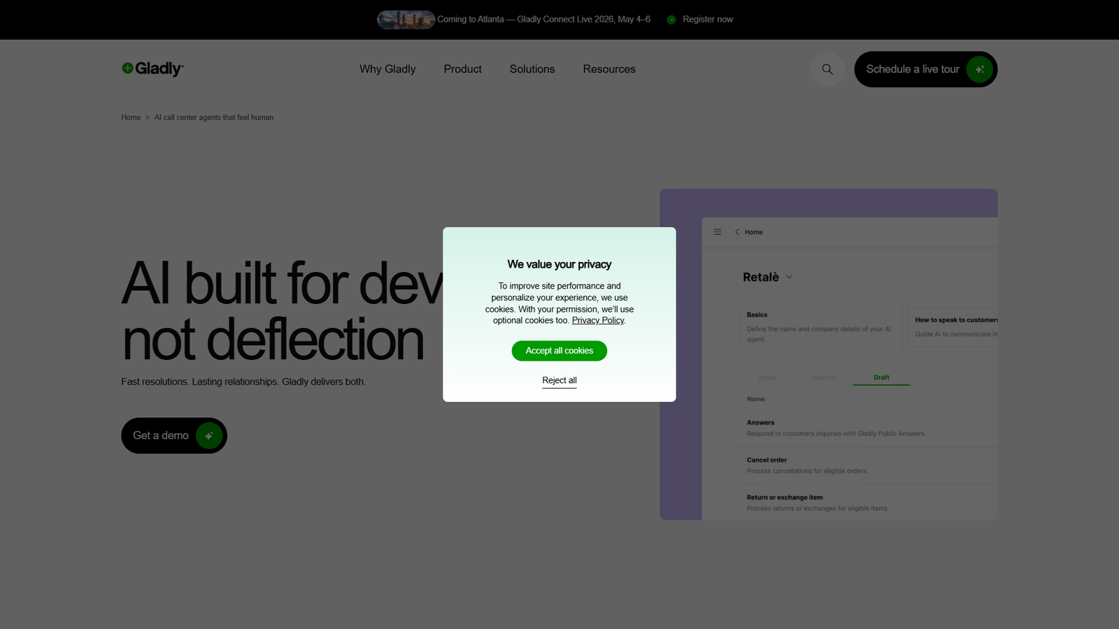 Gladly AI Call Center Agents — интерфейс нейросети Gladly AI Call Center Agents — интерфейс нейросети