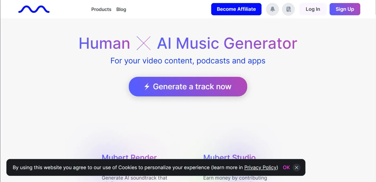 Mubert Start Mubert Start