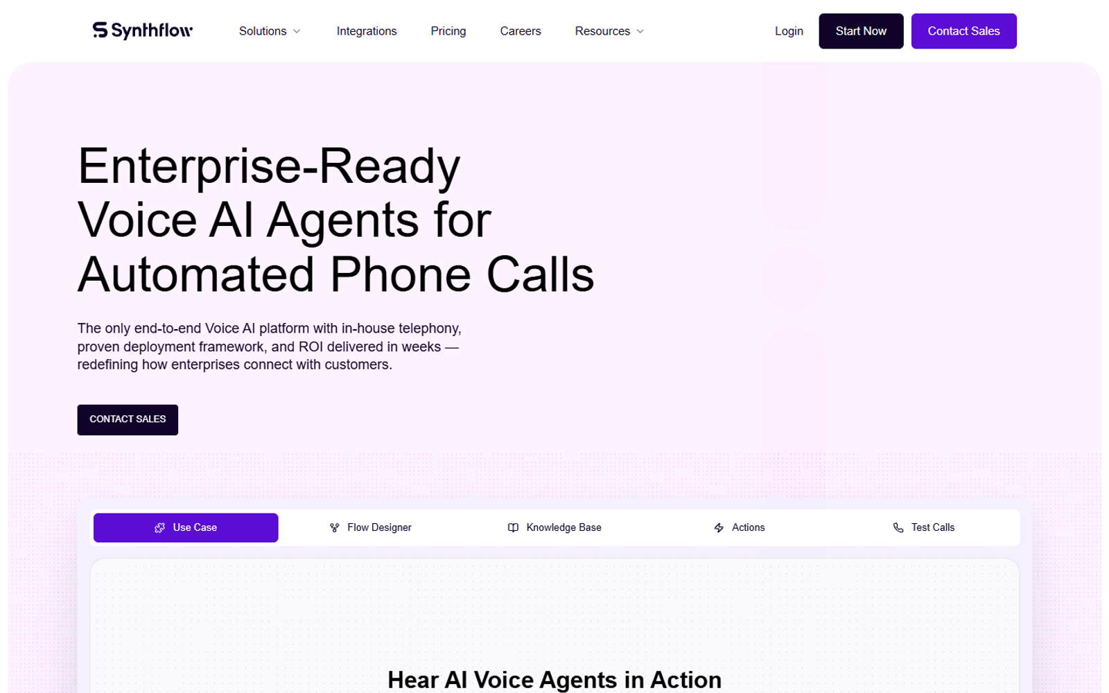 Synthflow AI Voice Agents — интерфейс нейросети Synthflow AI Voice Agents — интерфейс нейросети