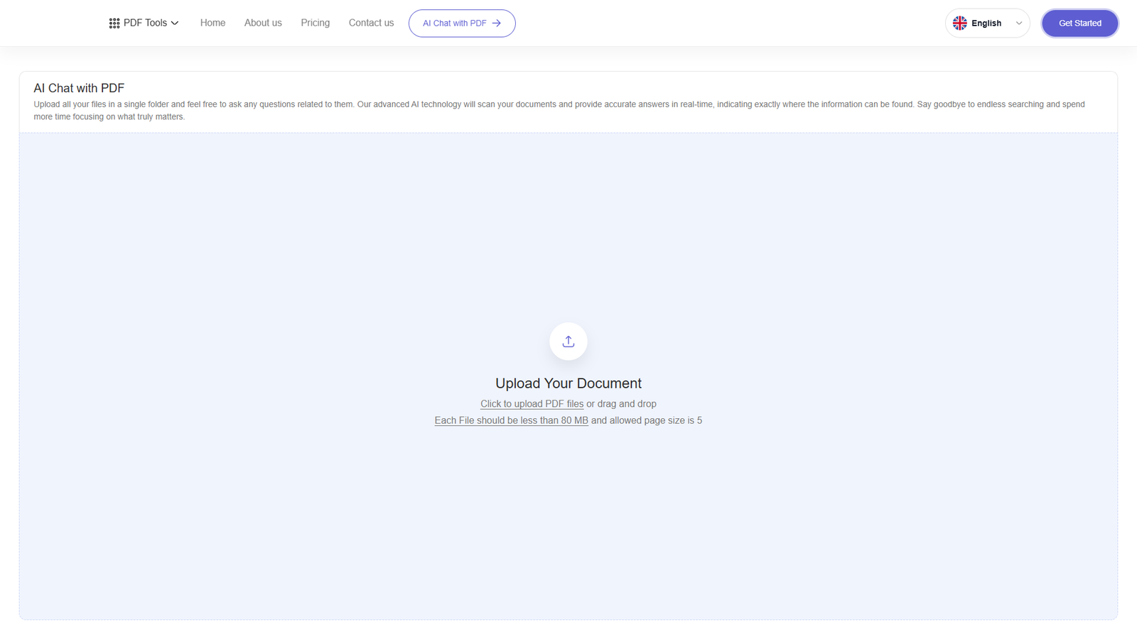GoPDF AI Chat with PDF — интерфейс нейросети GoPDF AI Chat with PDF — интерфейс нейросети