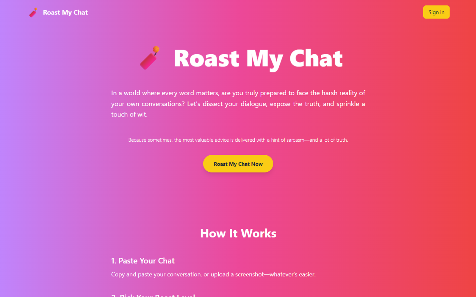 Roast My Chat — интерфейс нейросети Roast My Chat — интерфейс нейросети