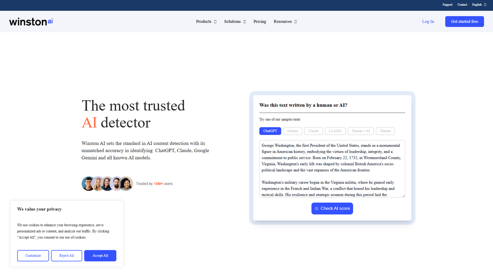 Winston AI — интерфейс нейросети Winston AI — интерфейс нейросети