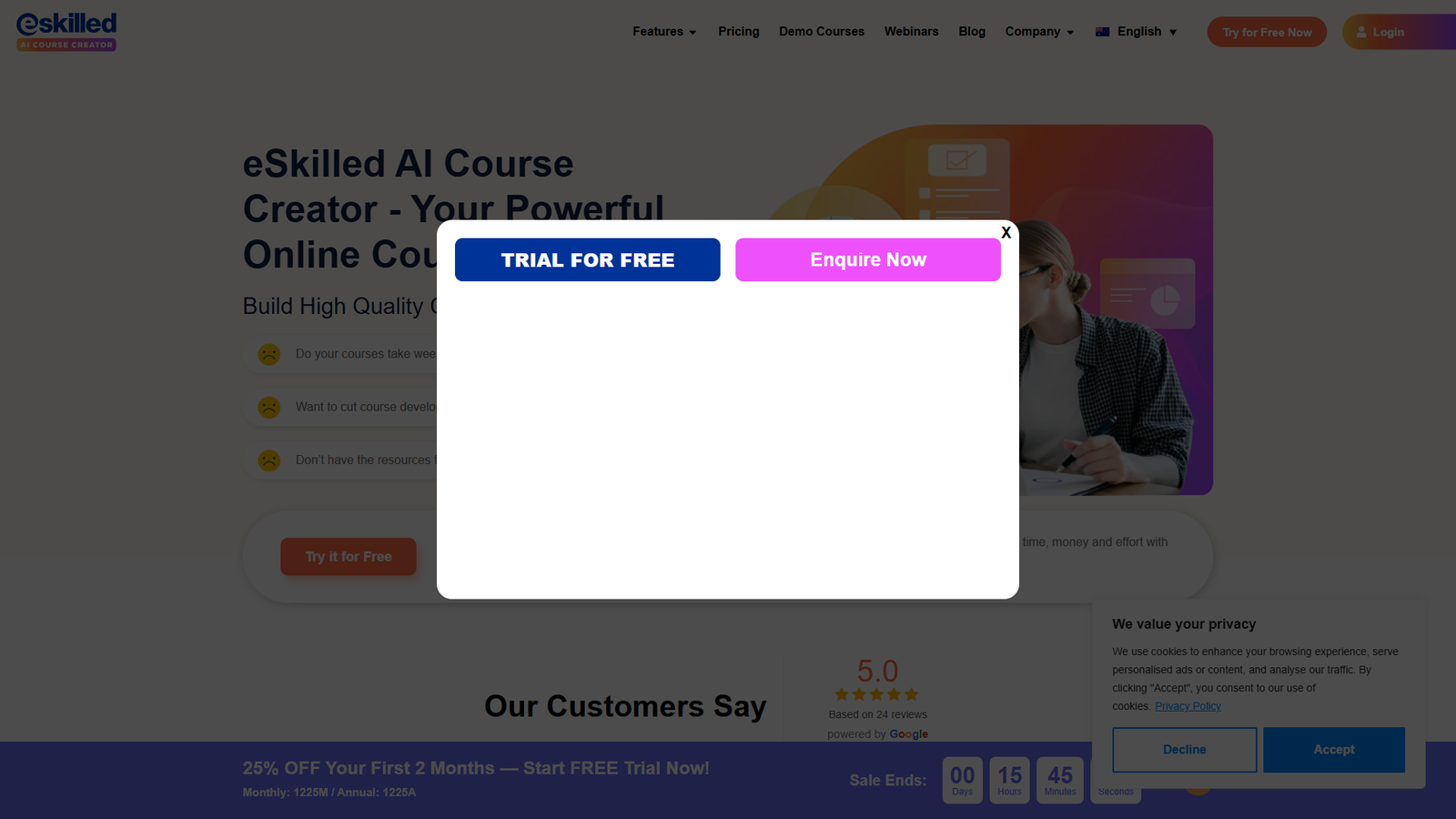 eSkilled AI Course Creator — интерфейс нейросети eSkilled AI Course Creator — интерфейс нейросети