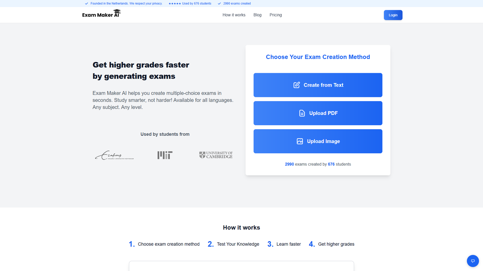 Exam Maker AI — интерфейс нейросети Exam Maker AI — интерфейс нейросети