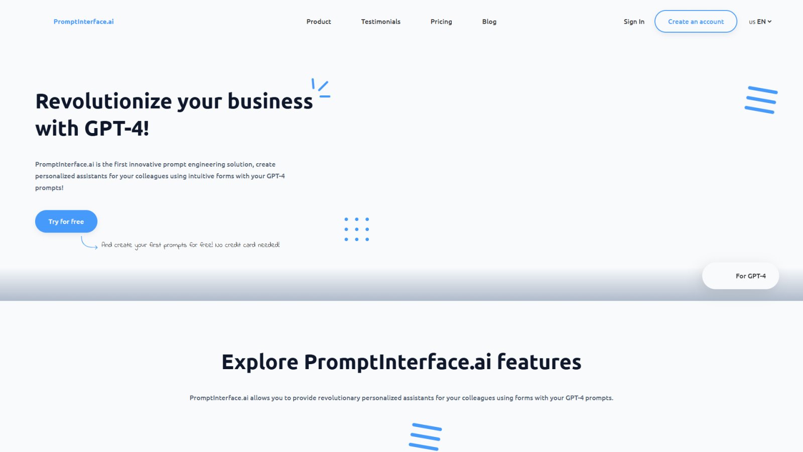 PromptInterface.ai нейросеть Главная страница