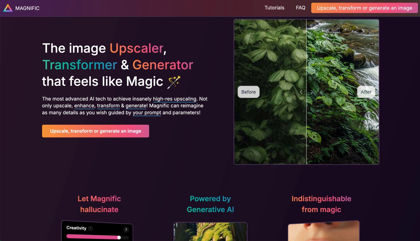 Magnific AI Upscaler