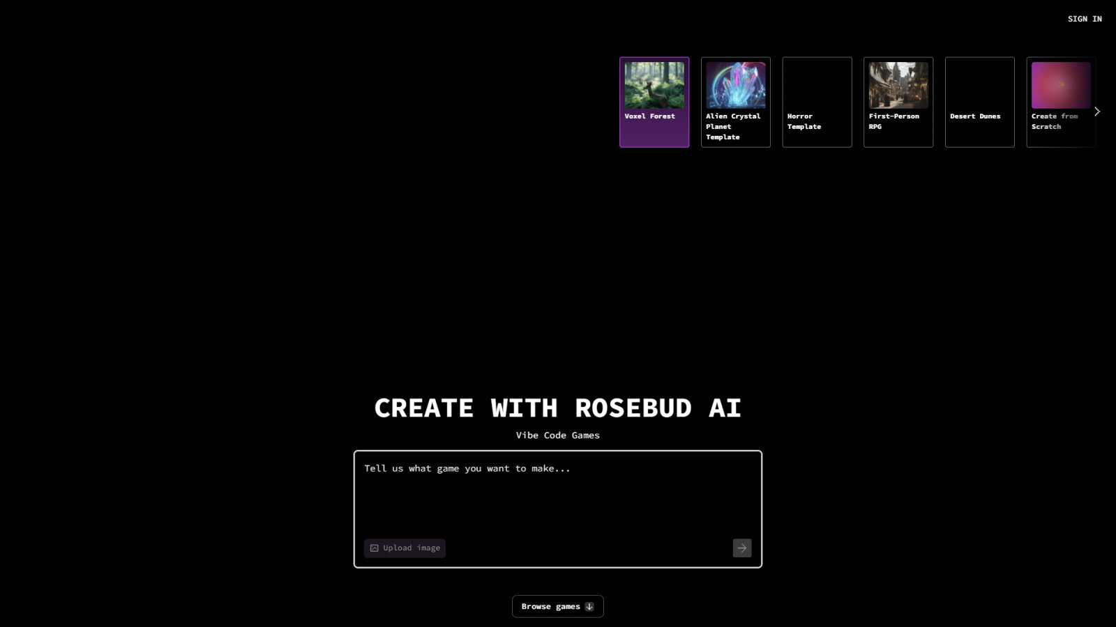 Rosebud нейросеть Главная страница