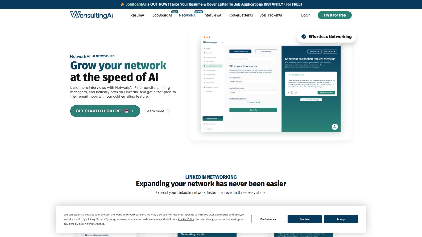 NetworkAI нейросеть Главная страница