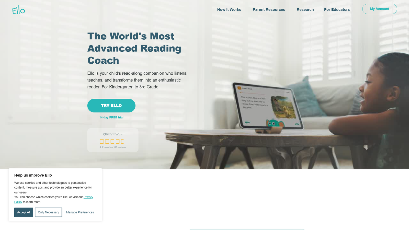 Read with Ello — интерфейс нейросети Read with Ello — интерфейс нейросети