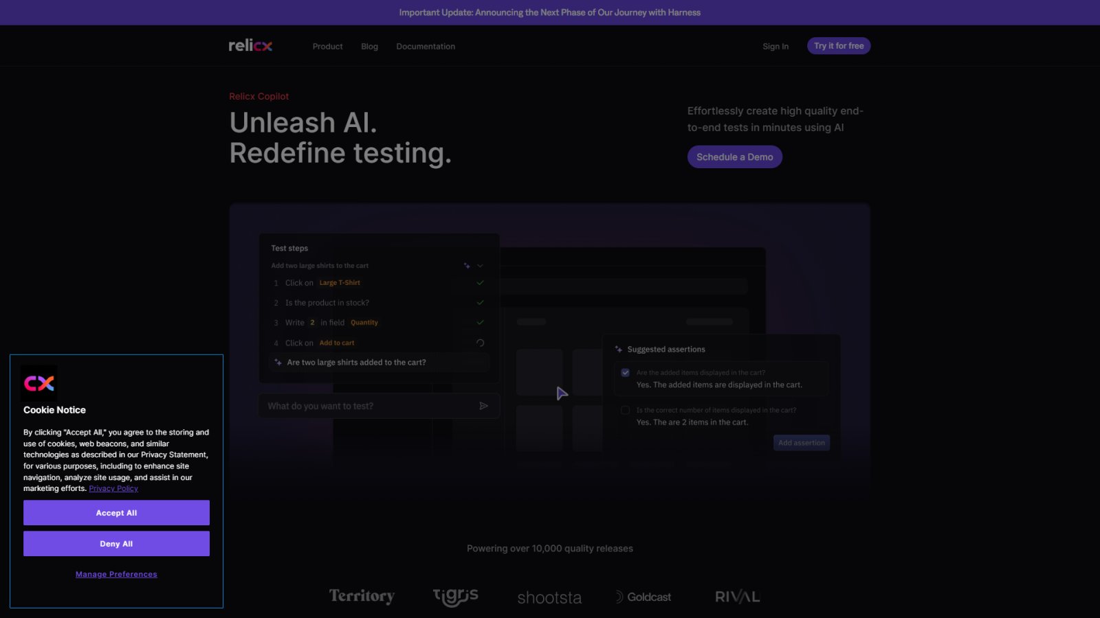 RelicX нейросеть Главная страница