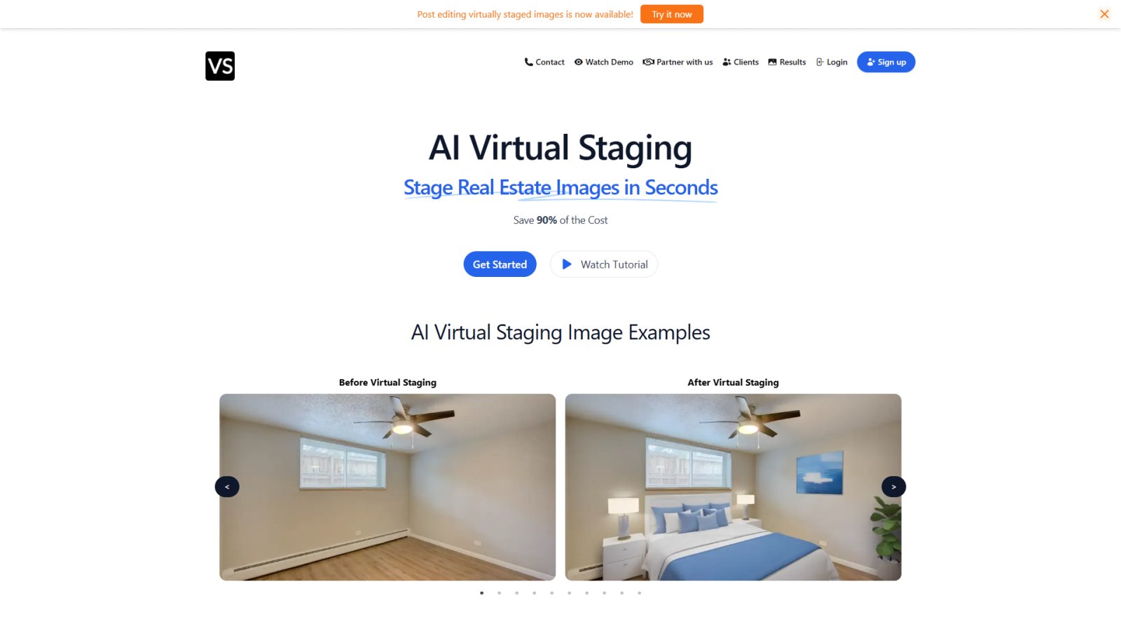 Virtual Staging AI нейросеть Главная страница