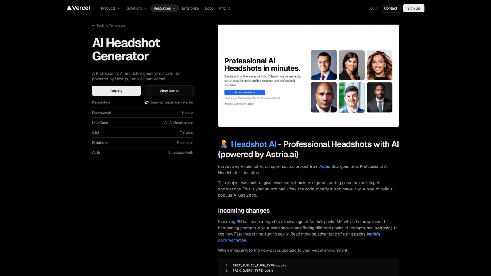 HeadshotGenerator.io нейросеть Главная страница