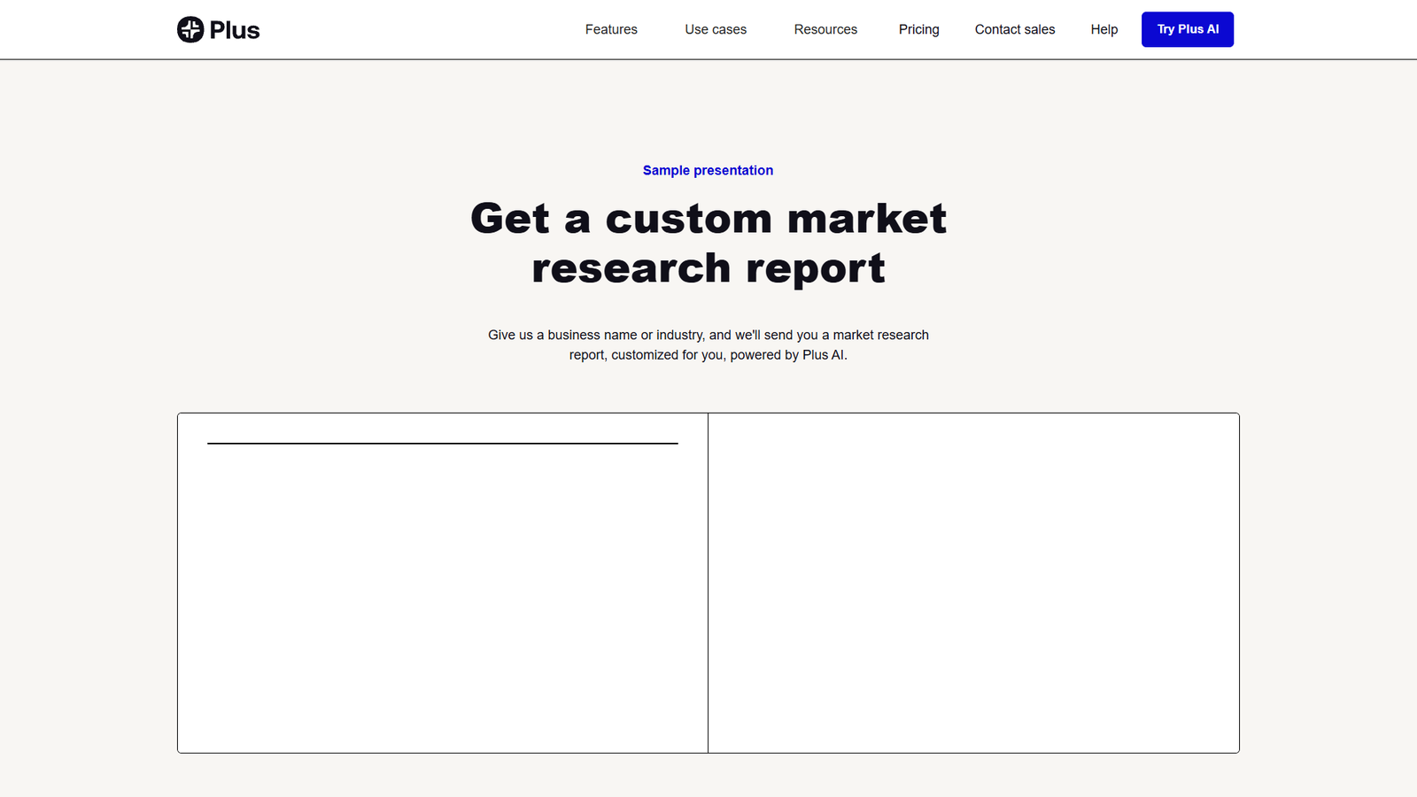 Plus AI Market Research Reports — интерфейс нейросети Plus AI Market Research Reports — интерфейс нейросети