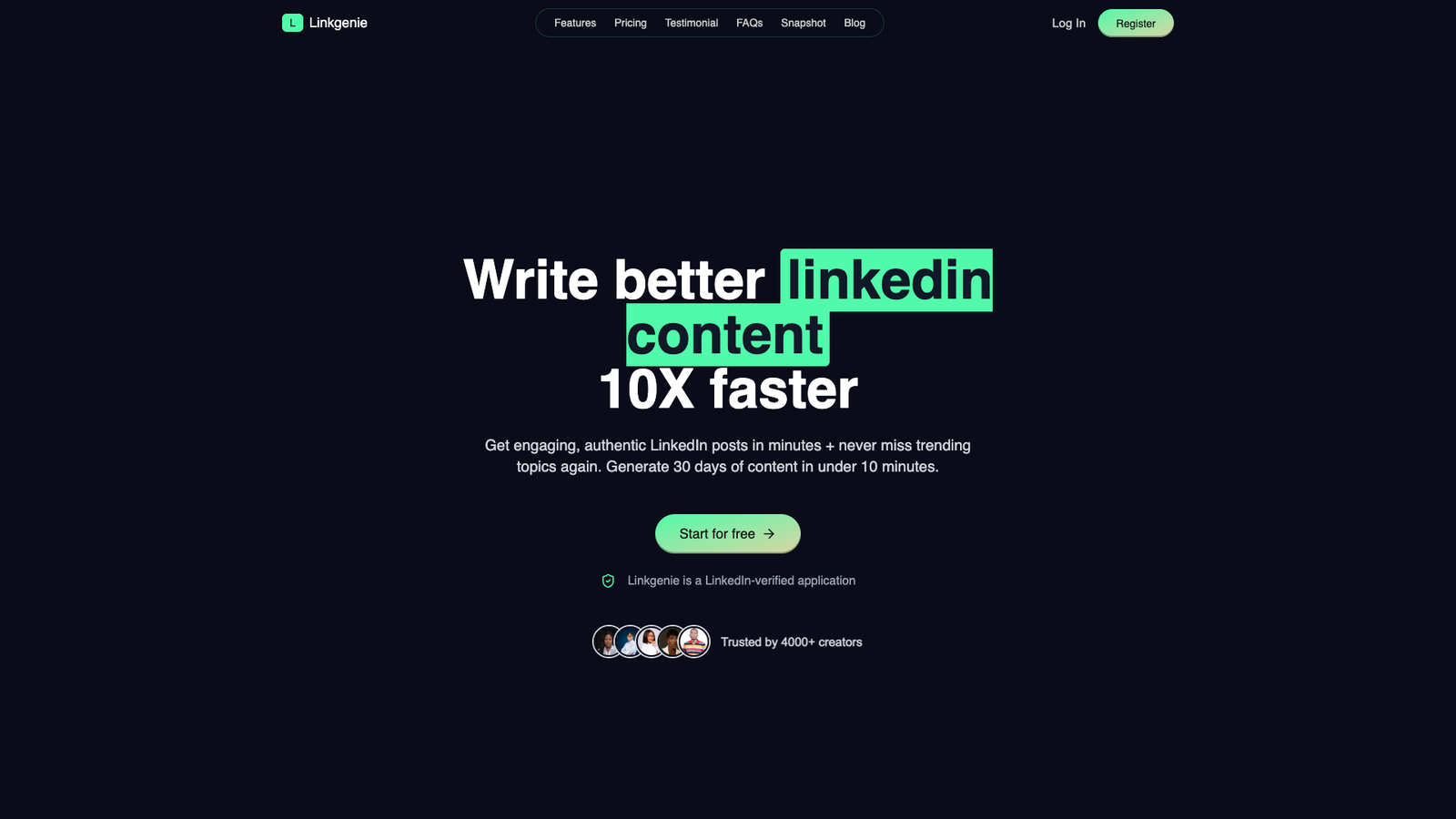 LinkGenie — интерфейс нейросети LinkGenie — интерфейс нейросети