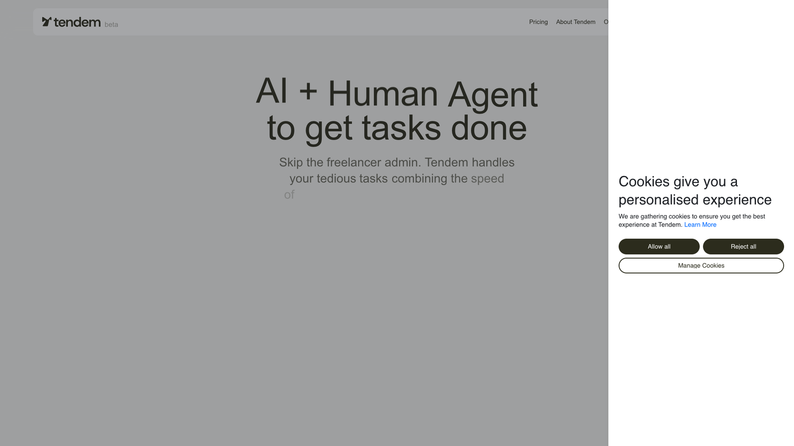 Tendem — интерфейс нейросети