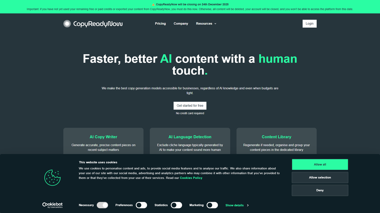 CopyReadyNow — интерфейс нейросети CopyReadyNow — интерфейс нейросети