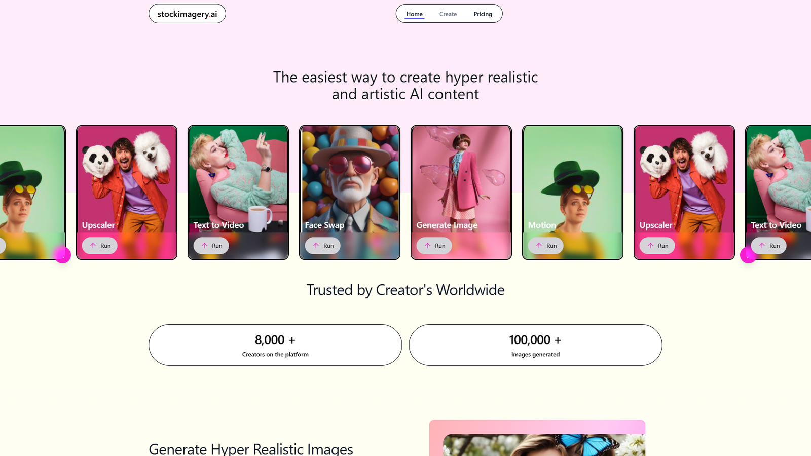 Stock Imagery AI — интерфейс нейросети Stock Imagery AI — интерфейс нейросети