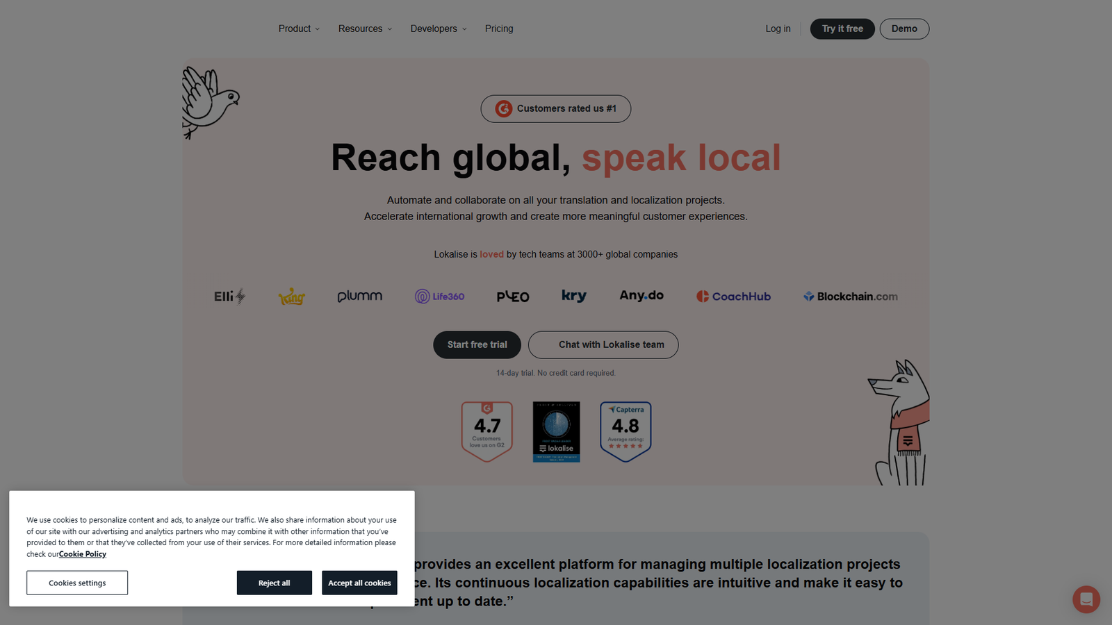 Lokalise — интерфейс нейросети Lokalise — интерфейс нейросети