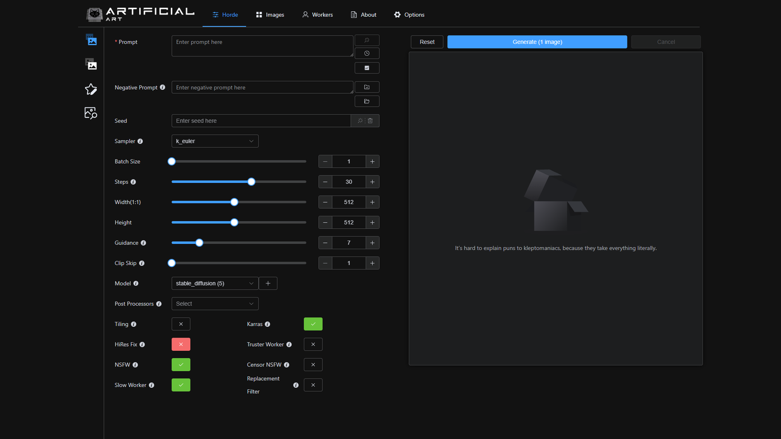 Artificial Art — интерфейс нейросети Artificial Art — интерфейс нейросети