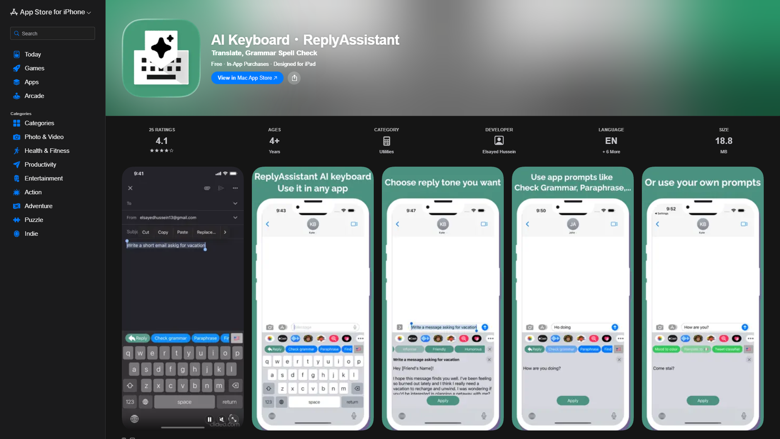 AI Keyboard・ReplyAssistant — интерфейс нейросети AI Keyboard・ReplyAssistant — интерфейс нейросети