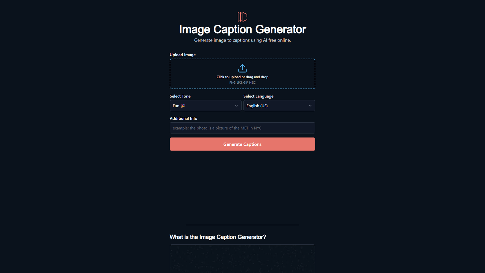 Image Caption Generator — интерфейс нейросети Image Caption Generator — интерфейс нейросети