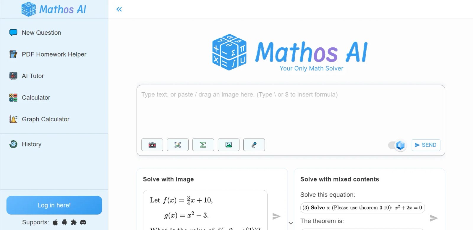 Mathos Chat Page Mathos Chat Page
