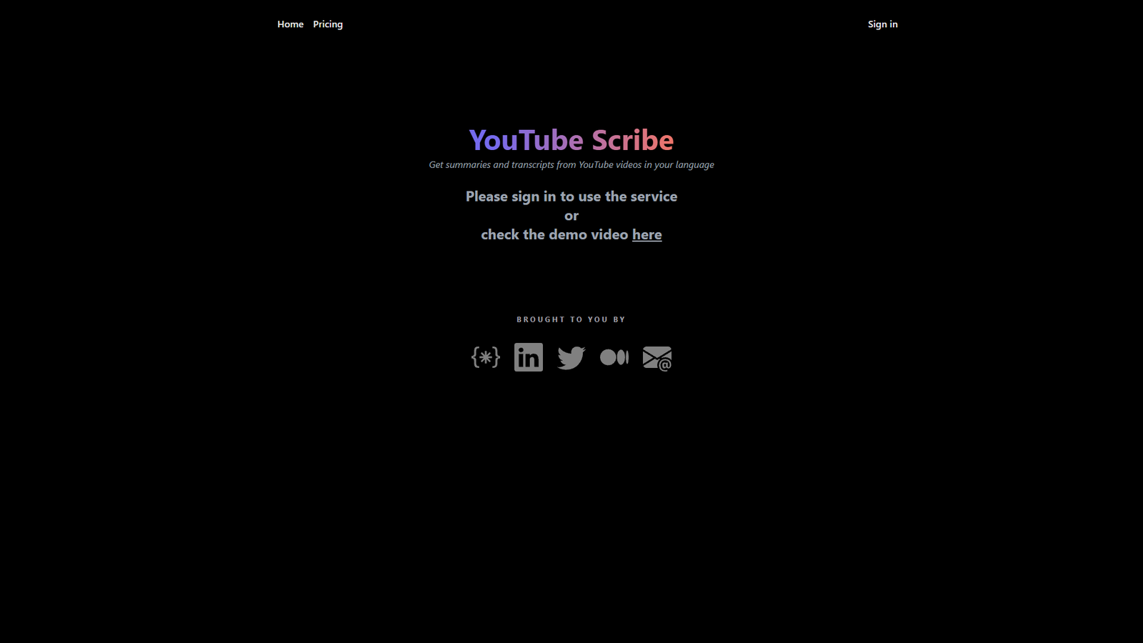 YouTube Scribe — интерфейс нейросети YouTube Scribe — интерфейс нейросети