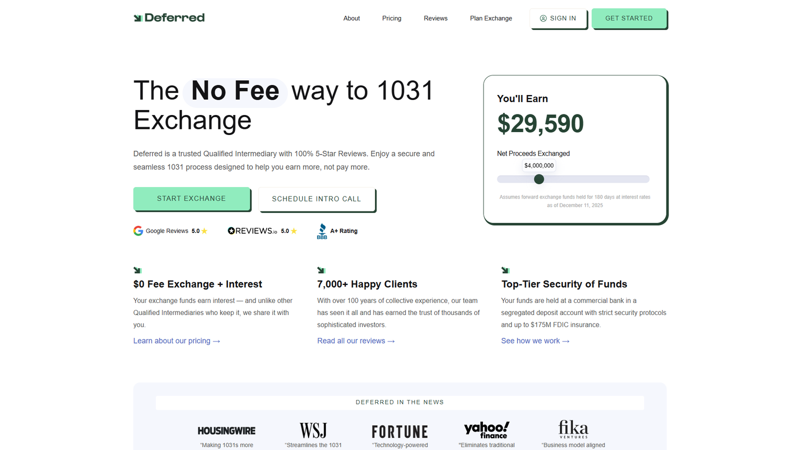 Deferred — No Fee 1031 Exchange — интерфейс нейросети Deferred — No Fee 1031 Exchange — интерфейс нейросети