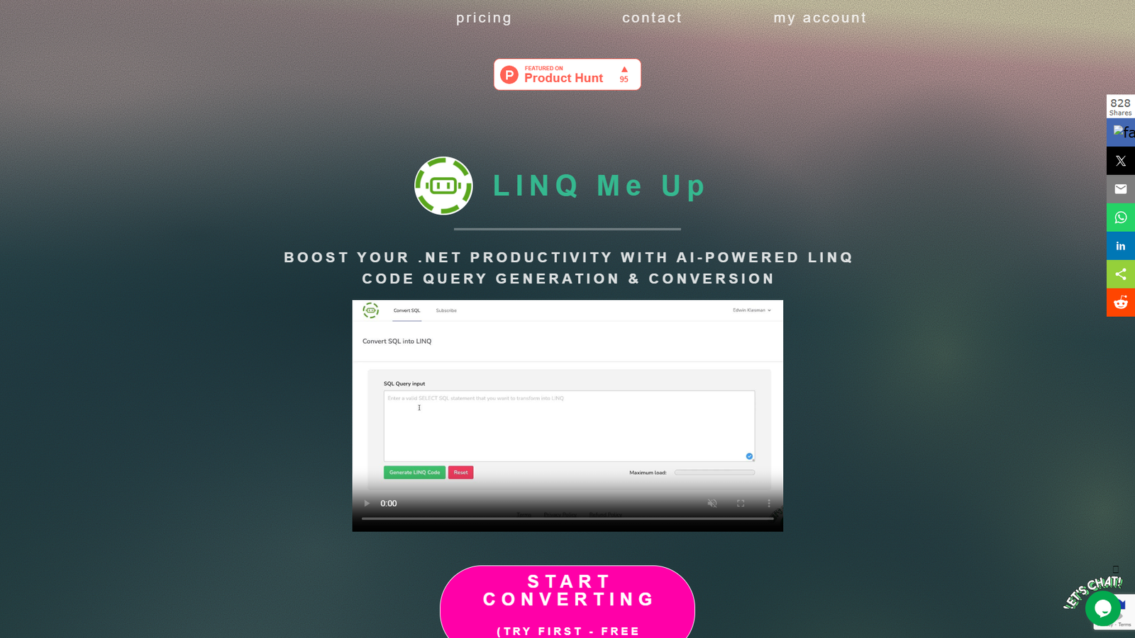 LINQ Me Up — интерфейс нейросети LINQ Me Up — интерфейс нейросети
