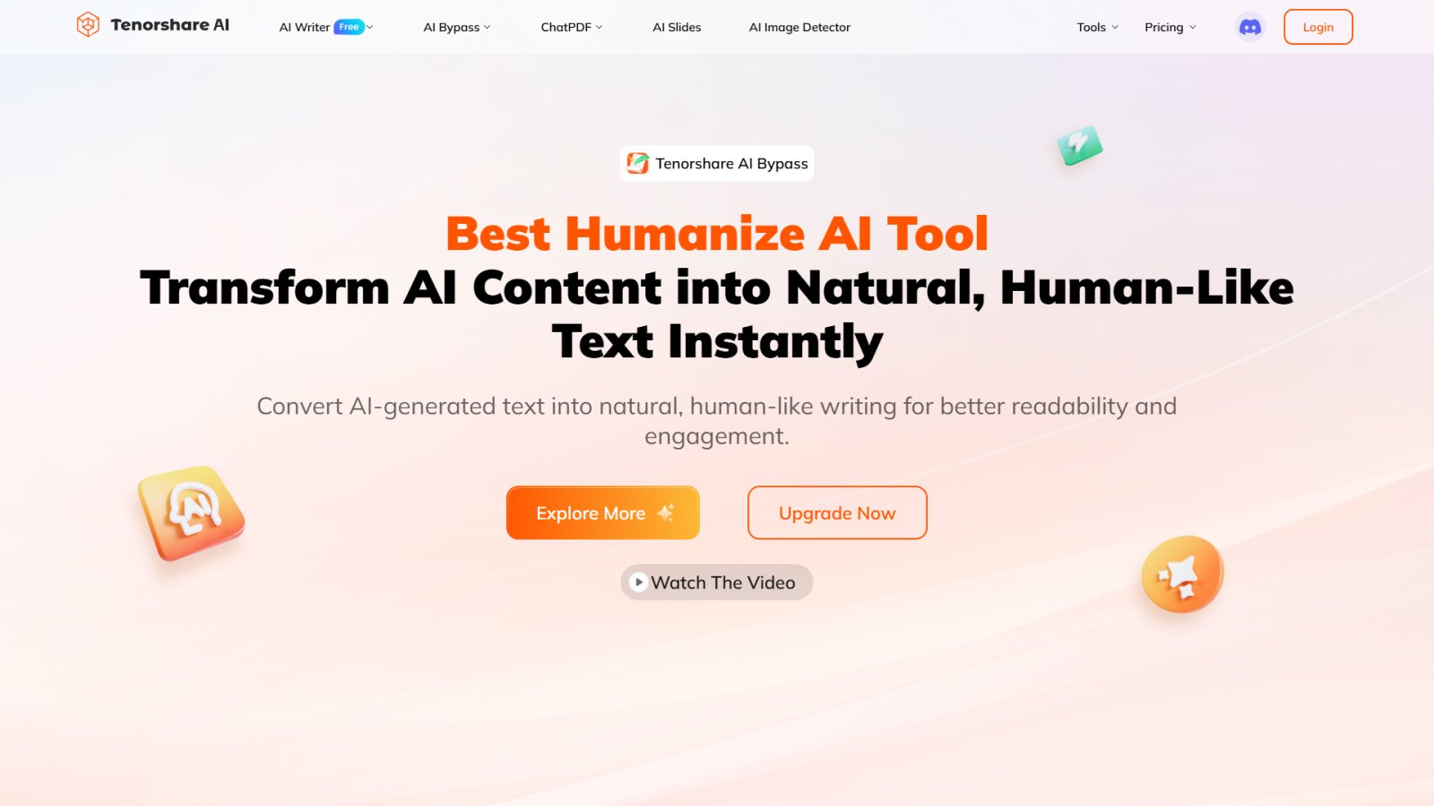 Tenorshare AI нейросеть Главная страница