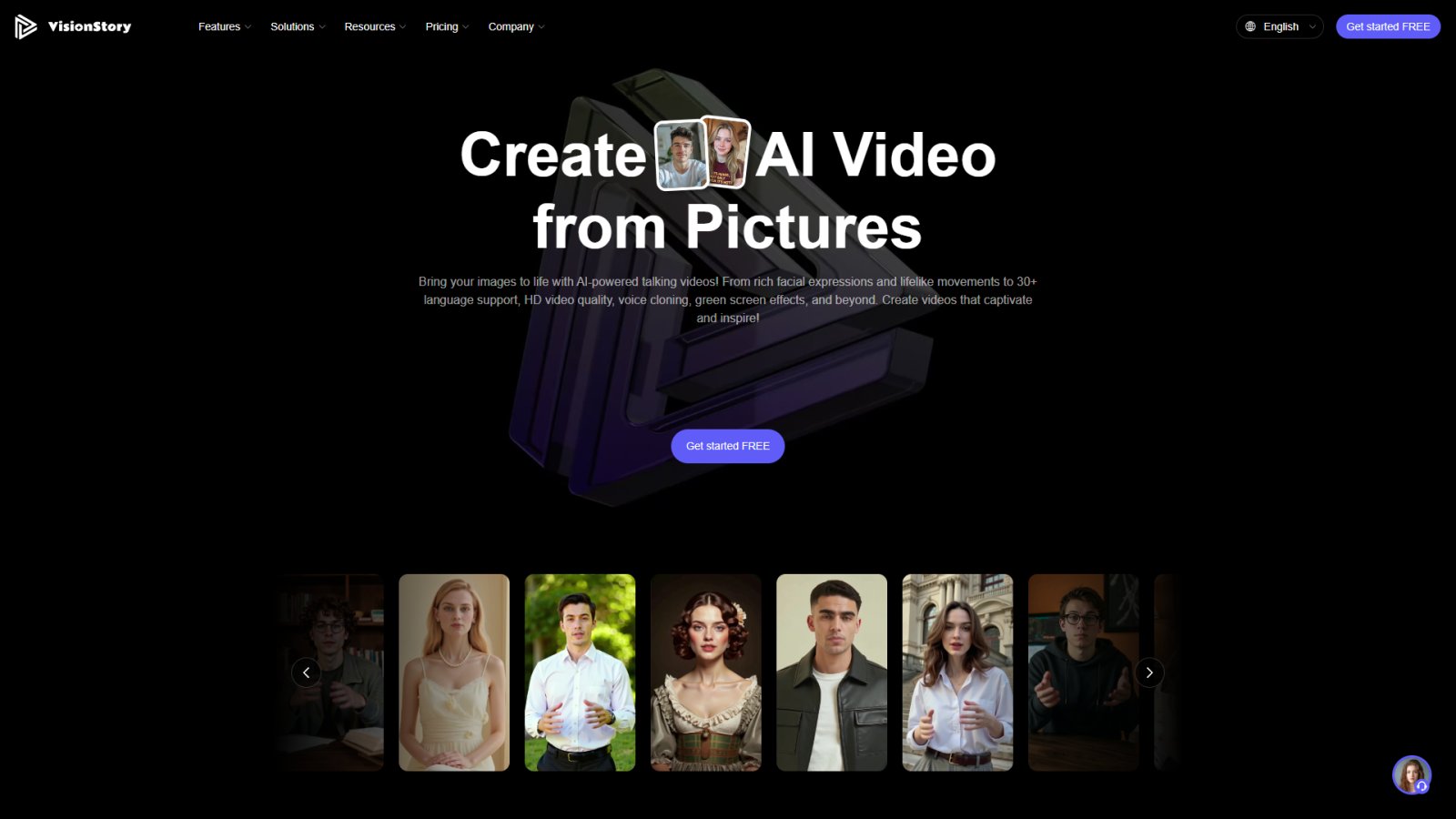 VisionStory нейросеть Главная страница