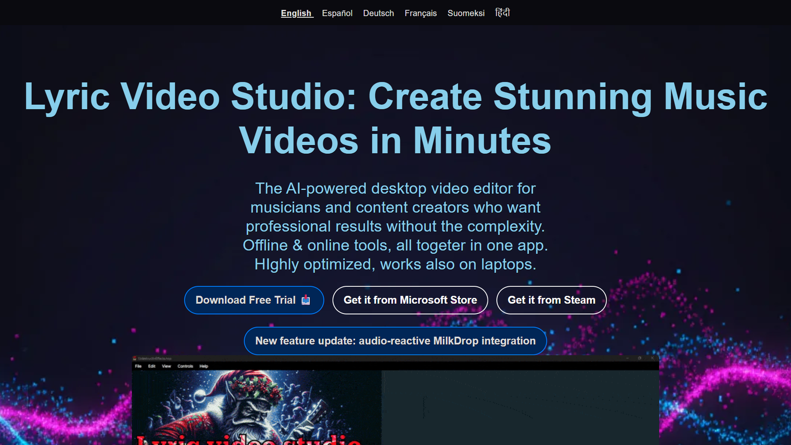 Lyric Video Studio — интерфейс нейросети Lyric Video Studio — интерфейс нейросети